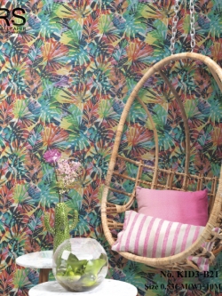 วอลเปเปอร์ลายใบไม้สีสดใส No.KID3-B21