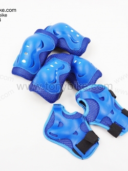 สนับเข่าเด็ก 6 ชิ้น สนับเข่า สนับศอก สนับมือ สีน้ำเงิน