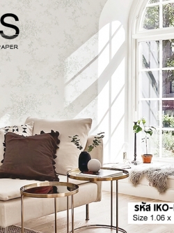 วอลเปเปอร์ลาย ดอกไม้วินเทจสีขาว IKO-M53W