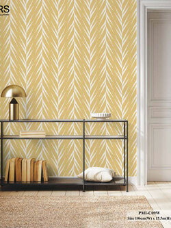 วอลเปเปอร์สไตล์โมเดิร์นลายซิกแซก สีเหลืองทอง PMI-C09W