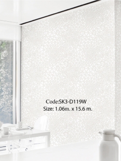 วอลเปเปอร์ลวดลายโมเดิร์นสีประกายเงินพื้นสีขาว SK3-D119W