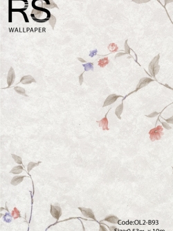 วอลเปเปอร์ลายดอกไม้เล็กสีม่วงกับส้มพื้นสีน้ำตาล OL2-B93