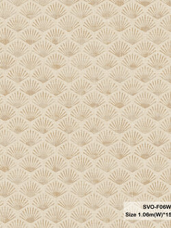 วอลเปเปอร์สไตล์ญี่ปุ่นลายพัด สีน้ำตาลอ่อน SVO-F06W