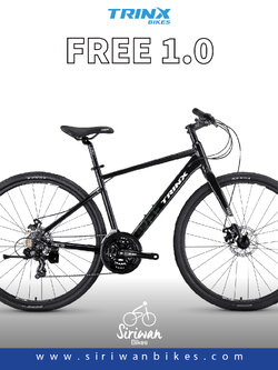 TRINX : FREE 1.0 2024 จักรยานไฮบริด เฟรมอลูมิเนียม ล้อ 700c เกียร์ Shimano 24 สปีด ดิสเบรก