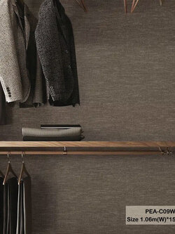 วอลเปเปอร์ลายผ้า สีน้ำตาลเข้มช็อคโกแลต PEA-C09W