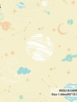 วอลเปเปอร์การ์ตูนห้องเด็ก ลายดาวดาวกาแล็คซี่ BESJ-B139W