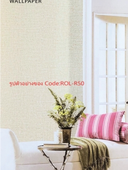 วอลเปเปอร์เทกเจอร์ผ้าพื้นสีทองอ่อนมีกลิตเตอร์สีเงิน ROL-R50