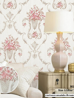 วอลเปเปอร์ติดผนัง ลายดอกไม้วินเทจ รหัส CST-J33