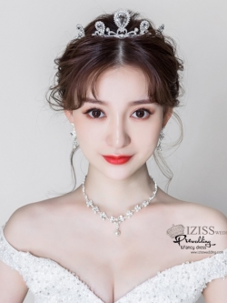 AC007 **พรีออเดอร์**เทียร่า มงกุฎเพชร ต่างหู สร้อยคอเจ้าสาว ชุดเครื่องประดับเจ้าสาวสวยหรูดุจเจ้าหญิง