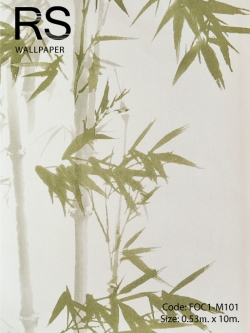 วอลเปเปอร์ลายต้นไผ่ พื้นสีครีม ให้อารมคล้ายภาพวาดสีน้ำต้นไผ่ FOC1-M101