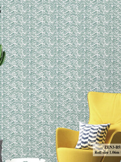 วอลเปเปอร์ ลายเส้นขวาง สีม่วงอ่อนพื้นสีเขียว ZEN3-B51W