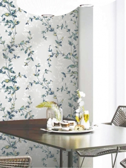 วอลเปเปอร์ลายใบไม้พื้นสีเทาอ่อน MCO-C44W