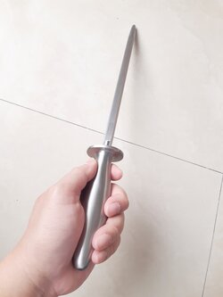 เหล็กกรีดมีดแรดกลม ด้ามสแตนเลส ขนาด 12นิ้ว