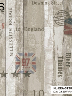 วอลเปเปอร์ ลายไม้วินเทจ โทนเทา No.ERA-ST28