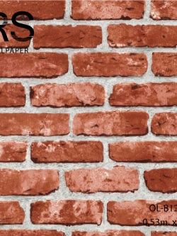 วอลเปเปอร์ลายอิฐแดงส้ม OL-B12