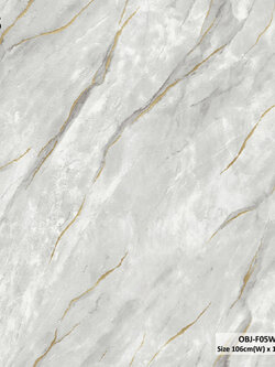 วอลเปเปอร์ลายหินอ่อน สีเทาแทรกเส้นทอง OBJ-F05W