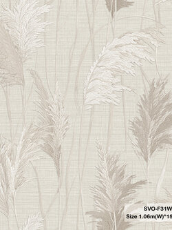 วอลเปเปอร์ลายดอกหญ้า สีเทาอ่อน SVO-F31W
