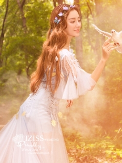 PW485- **พรีออเดอร์เฉพาะชุดผู้หญิง**ชุดแต่งงานแฟนซี ชุดเดรสสีฟ้า ชุดถ่ายพรีเวดดิ้ง (prewedding dress) & ชุดแต่งงานแฟนซี (Fancy wedding dress) "ธีมสีฟ้า"