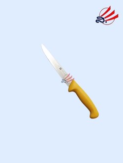 Zwilling มีดตุ๊กตาคู่ มีดคนคู่ รุ่น Twin Master มีดตัดแต่งเนื้อด้ามเหลืองขนาด 7"