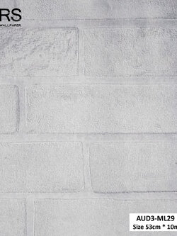 วอลเปเปอร์ ลายอิฐสีขาวครีม AUD3-ML29