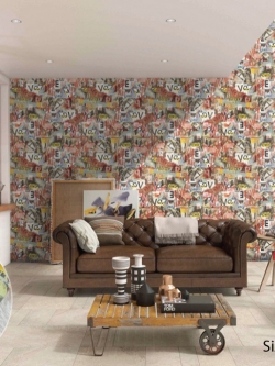 วอลเปเปอร์ลาย ลายกราฟฟิค (Pop Art) PPL-J74