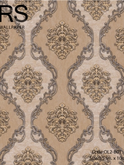 วอลเปเปอร์ลายหลุยส์สีน้ำตาลอมทอง OL2-B01