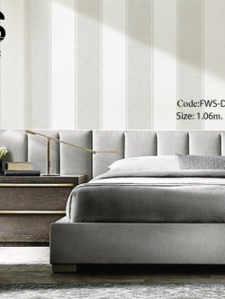 วอลเปเปอร์ลายทางสีขาวมุกกับสีเงินช่องห่าง 7.2 ซม. มีกลิตเตอร์ FWS-D65W