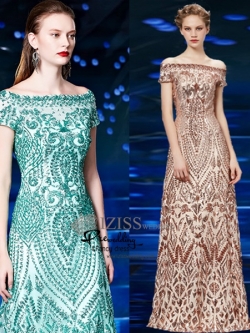 T018**พรีออเดอร์เดรสสีทอง สีเขียวมิ้นต์ **ชุดราตรียาวสีทอง สีเขียวมิ้นต์ ไหล่ปาดแขนสั้น เล่นดีเทลตกแต่งเลื่อมลายโรมัน ตัดต่อกระโปรงผ้าทรงปล่อย ใส่สบาย งานเกรดพรีเมี่ยม ไฮโซ