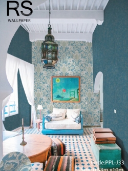 วอลเปเปอร์ลายช้างสีฟ้า (Moroccan Style)PPL-J33