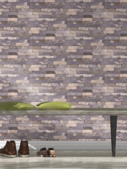 วอลเปเปอร์เยอรมัน ลายอิฐ โทนสีม่วงน้ำตาล No.FAC3-B58