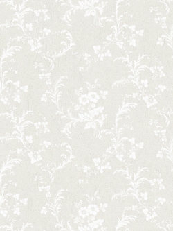 วอลเปเปอร์ลายดอกไม้ใบไม้สีขาวขุ่นพื้นสีเทามีกลิตเตอร์ BES2-B111W