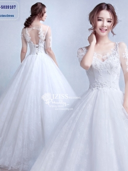 BR184 **พรีออเดอร์**ชุดแต่งงาน&ชุดเจ้าสาวแบบยาวสีขาวเกรดพรีเมี่ยม เปิดไหล่ มีแขน หรูหราน่ารัก สวยโดดเด่นไม่ซ้ำใคร