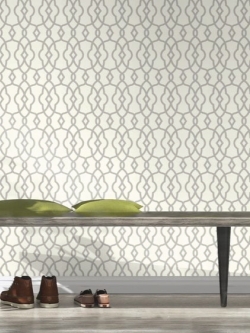 วอลเปเปอร์โมเดินท์ สีขาว ลายเงินเทา (Moroccan Style)FD2-B39