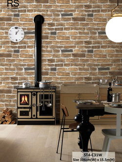 วอลเปเปอร์ลายอิฐ สีน้ำตาล ST4-C31W