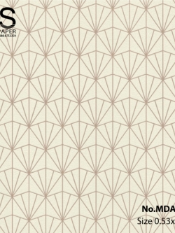 วอลเปเปอร์ลายฉลุโมเดิร์นเส้นสีโรสโกล์พื้นสีขาว MDA-B12