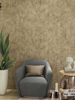 วอลเปเปอร์ลายปูนเปลือยสีน้ำตาลทอง SQ-F15W