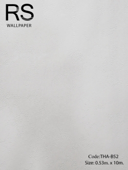 วอลเปเปอร์เปอร์ลายผิวมันปูนเปลือยขัดโทนสีขาวล้วน THA-B52