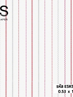 วอลเปเปอร์การ์ตูน ลายทาง สีชมพู พื้นขาว ESK5-M91