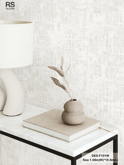 วอลเปเปอร์ลายคอนกรีต สีขาวปนทอง DES-F101W