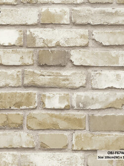 วอลเปเปอร์ลายอิฐ สีน้ำตาลทอง OBJ-F67W