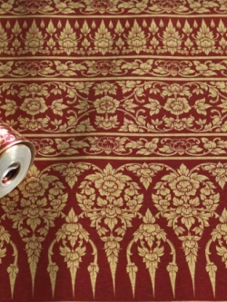 วอลเปเปอร์กรวยเชิงดอกพุดตานสีทองพื้นสีแดง LTH-M45