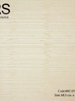 วอลเปเปอร์ลายเส้นขวางสีน้ำตาลกาแฟเมทัลลิกพื้นสีครีม MIC-D16