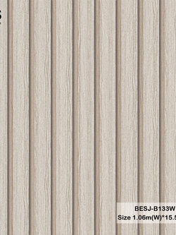 วอลเปเปอร์ลายไม้ระแนง ขนาด 4 เซ็นฯ ร่อง 1 เซ็นฯครึ่ง BESJ-B133W