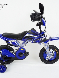 จักรยานเด็ก ล้อ 12 นิ้ว มอเตอร์ไซด์บิด สีน้ำเงิน