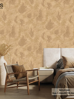 วอลเปเปอร์ลายใบไม้ สีน้ำตาล DES-F52W