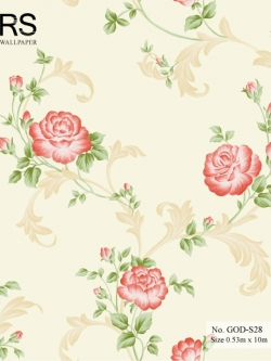 วอลเปเปอร์ ลายดอกไม้สีแดง No.GOD-S28