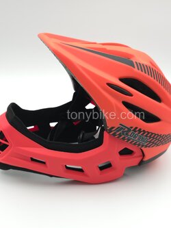 หมวกจักรยานเด็ก เต็มใบ สีแดงดำ 46-53 ซม.