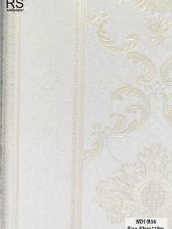 วอลเปเปอร์ ลายคลาสสิคผสมลายทาง สีขาว NDI-R14