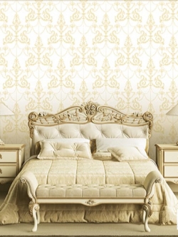 วอลเปเปอร์ ลายหลุยส์สีทองพื้นสีขาว No.MID-D05