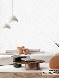 วอลเปเปอร์สไตล์โมเดิร์น ลายเส้น สีเงินพื้นสีขาวอมเทา POM-F36W